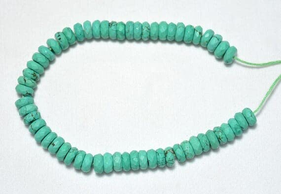 Perles Heishi en turquoise facettées 8mm pour création de bijoux uniques en pierres naturelles