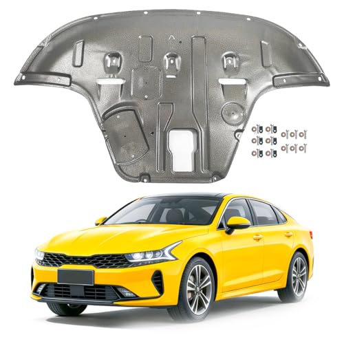 Image of Steel Engine Splash Shield Fit for KIA K5 2021 2022 2023 2024 2025 Front Skid Plate Heavy-Duty Lower Engine Cover Guard Fit for K5 Engine Shield w /Screw Hardware