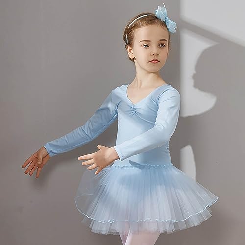 Vestido de princesa de aniversário para meninas, collant de balé de líder de torcida com bolinhas e