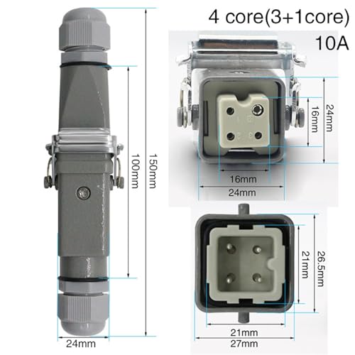 Conector industrial resistente 8 pines 250V 10A miniatura 4