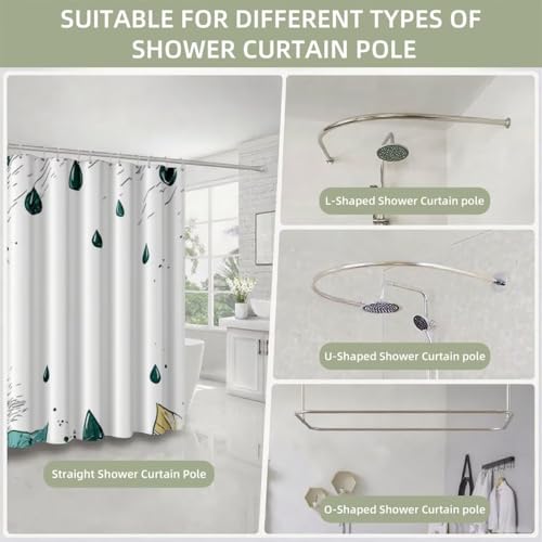 Rideau de douche imperméable et lavable avec ourlet lesté anti-adhérence M-70 - 6