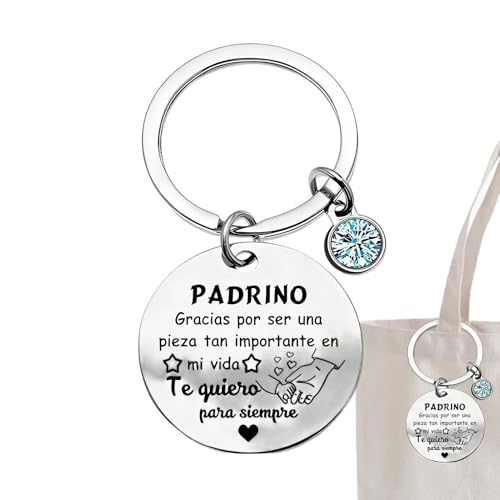 Genérico Llavero Del Día Del Padre,Recuerdo De Con Letras Españolas,Llavero En Acero Inoxidable Con Día Padre - Para Mamá Abuelo Abuela Hijo Hija Cumpleaños Acción De Gracias