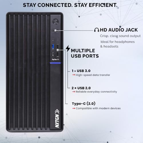 Image of NXTGN Top-Tier Business Desktop PC | Core i7-6700K 4.00GHz | 16GB DDR4 RAM | 512GB M.2 SSD | Win11 Pro & Office 21 | 5G WiFi & Bluetooth | USB Type-C | Premium Metal Tower | 3 Years On-Site Warranty