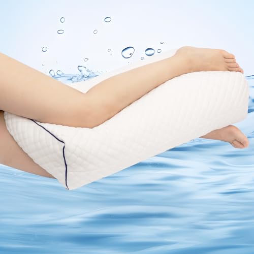 MINUPWELL 6.5' Knee Pillow for Side Sleepers - 100% Shredded Memory Foam Leg Pillow for Side Sleeping - Between Leg & Un