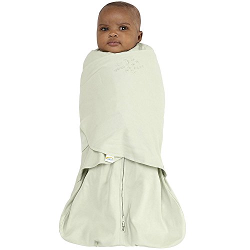 Image of HALO 100% Cotton Sleepsack Swaddle, 3-Way Adjustable Wearable Blanket, TOG 1.5, Sage, Newborn, 0-3 Months