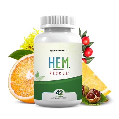 Hem Healer Hem Rescue Hemorrhoid Treatment - Natural Support Capsules - 42 Count