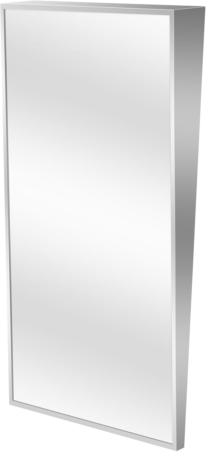 Fixed Tilt Mirror 18" Width x 36" Height 304 Stainless Steel Frame Fixed Position Tilt Mirror for Handicap Bathroom Applications