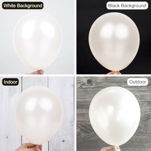 Image of Ouddy Party 129Pcs Pearl White Balloon Arch Garland Kit in 18 12 10 5 Inch