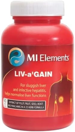 MI ELEMENTS Liv-a'Gain Liver Support Supplement, 60 Capsules, Protection Against Unhygienic Food and Water