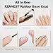 FZANEST Hema Free Rubber Base Builder Gel For Nails, Rubber Base Coat for Nail Strengthen Apex Building Extension Long Lasting Protect in A Bottle Soak Off UV LED Clear Gel Nail Polish