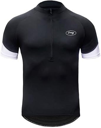 Men's Cycling Bike Jersey, Short Sleeve MTB Shirts with 3 Rear Pockets-Breathable,Smooth Zipper Biking Shirt