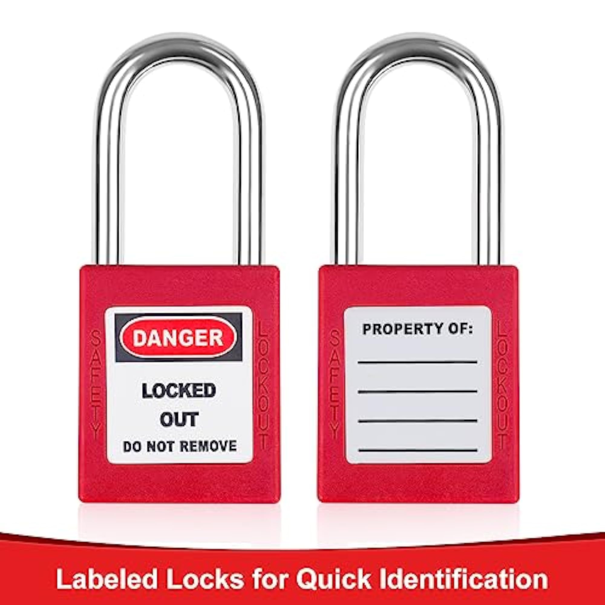 Red Loto Locks - 5pcs Keyed Different Safety Padlocks