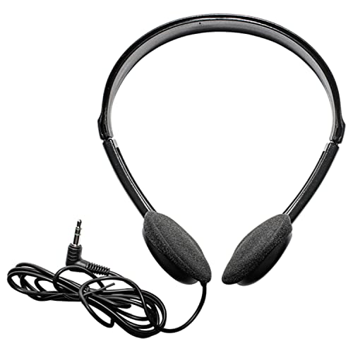 Maxell 199845 6ft Cord Adjustable Headband Wired Headphones with Microphone, Black Sound,...