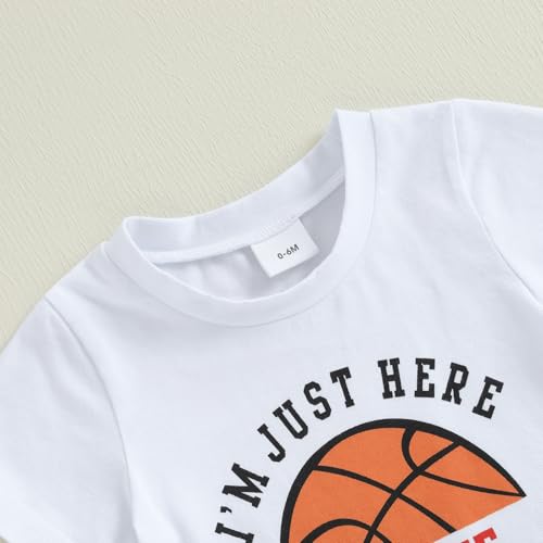 Toddler Infant Baby Boy Summer Outfit Basketball Print Short Sleeve T-Shirt Tops Shorts Set Game Day Sports Clothes3
