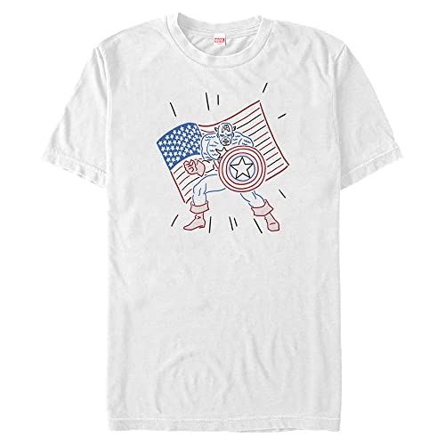 Tee shirt Marvel homme grande taille 4XL blanc haut manches courtes