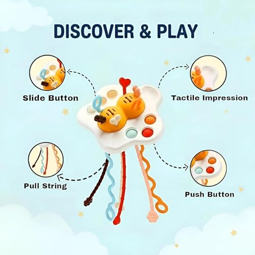 Image of Brand Conquer Montessori Toys for 1 Year Old Boy, Toddler Fidget Sensory Airplane Travel Toys for Toddlers 1-3 - Toddler Stocking Stuffers One Year Old Boy Birthday Gift (Pull String Toy)