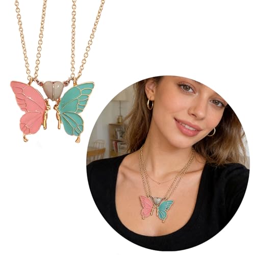 Collier assortis papillon cadeau idéal d'amitié avec fermoir sécurisé - 2