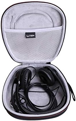 LTGEM Hard Case for Logitech USB Headset H390 / H430 / H570e and EAGLEND USB Headset/awatrue Computer Headset - Black+Grey