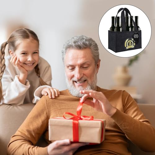 70 Geburtstag Mann,Geschenk zum 70 Geburtstag Mann,Bierträger 6 Flaschen mit Flaschenöffner,Männerhandtasche Bier,Mitbringsel oder Geburtstagsgeschenk für Männer,Bierliebhaber,Filz-Tragetasche