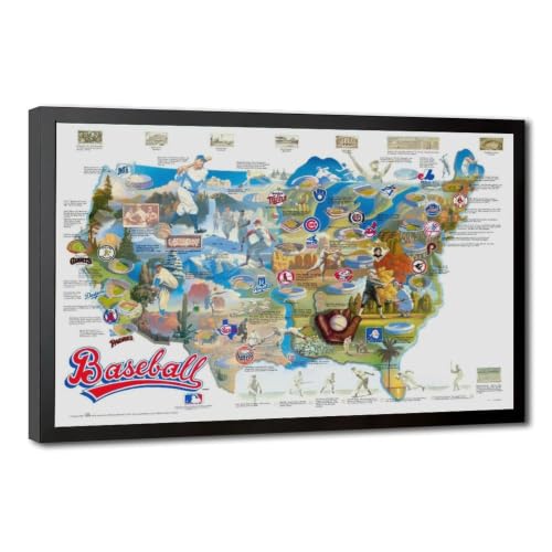 Impression toile carte américaine baseball MLB cadre suspendre 40x61