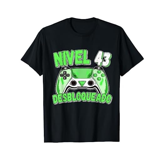 Nivel 43 Desbloqueado Gamer 43 Años 43 Cumpleaños Camiseta