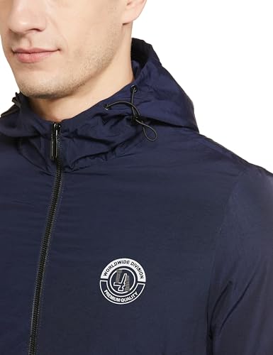 Image of Qube By Fort Collins Men's Regular Fit Windbreaker Jacket - All-Weather & Winter Protection, Lightweight & Windproof