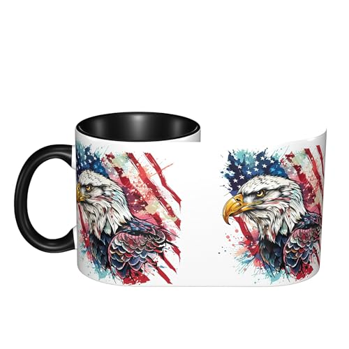 Taza de cerámica con diseño Eagle USA Flag 11oz miniatura 6