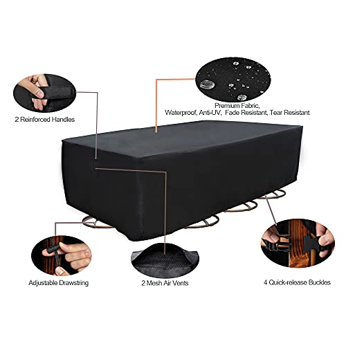 Serhom Patio Furniture Covers Waterproof Uv Resistant 64"X44" Rectangular Outdoor Table Covers Patio Furniture Cover, Black #TOP3