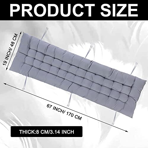 DXDRT Patio Lounge Chair Cushion, 67 Inch Indoor Outdoor Sun Lounger Mattress Pad Replacement with Ties, Non-Slip High Back Recliner Rocking Chair Sofa Chair Seat Cushions,Berry - Image 3