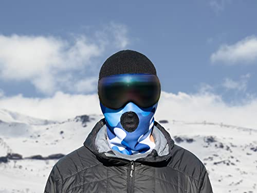 Máscara para esquí contra el viento helado con bolsillo para filtro de snowboard talla XS-M