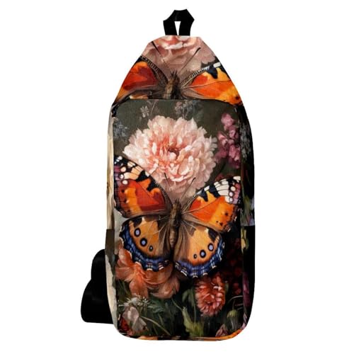 Sac à dos pour homme et femme multicolore à bandoulière motif papillon