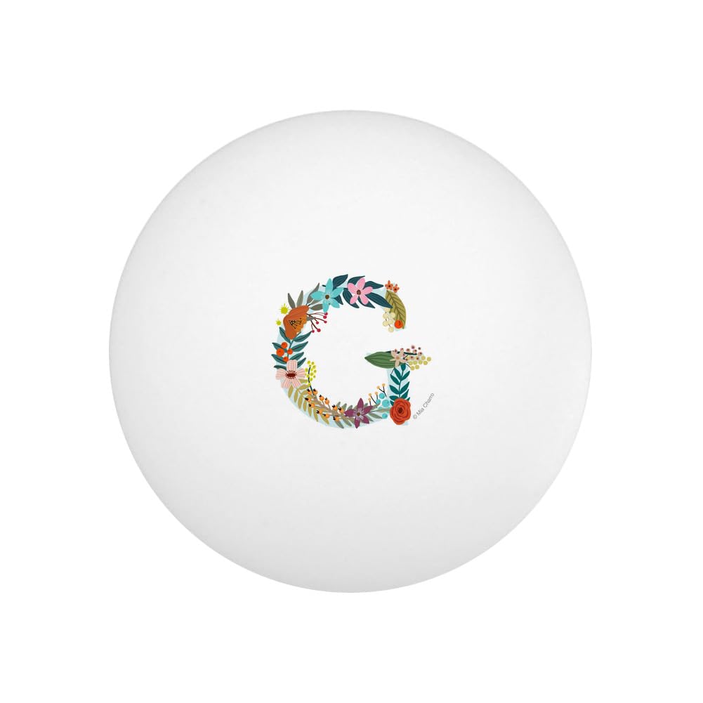 Letter G Floral Monogram Initial Novelty Table Tennis Ping Pong Ball 12 Pack with Storage Bag