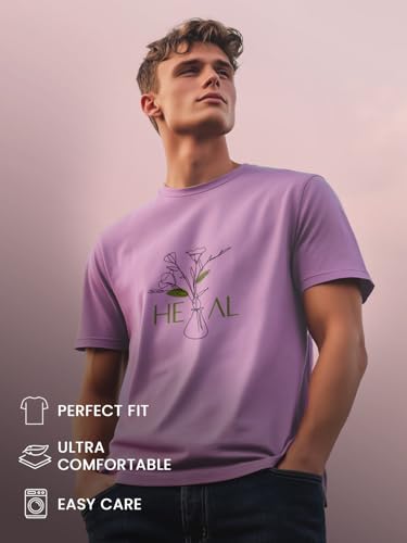 Image of NOBERO 100% Cotton T Shirts for Men Stylish | Regular Fit | Graphic Printed T Shirts for Men 180 GSM Combed Cotton | Round Neck Half Sleeve