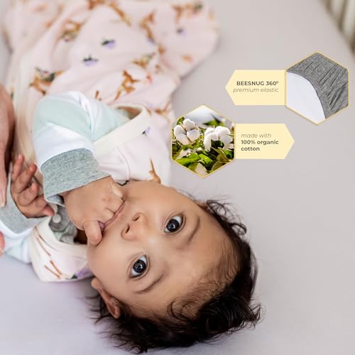 Image of Burt's Bees Baby Essential Organic Cotton Fitted Crib Sheet, Breathable for Boy Girl Standard Crib & Toddler Mattresses
