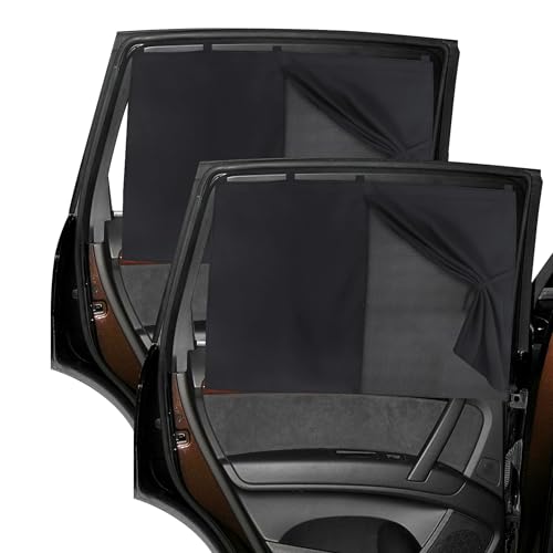 Flaconi Lot de 2 pare-soleil de voiture universels à double couche pour bébés et enfants, rideau de protection solaire magnétique pour voiture, s'adapte à la plupart des voitures, SUV, monospaces et