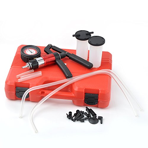 Winmax Tools Automotive 21Pc Hand Held Vacuum Pressure Pump Tester Kit Brake Fluid Bleeder Bleeding Kit #TOP6