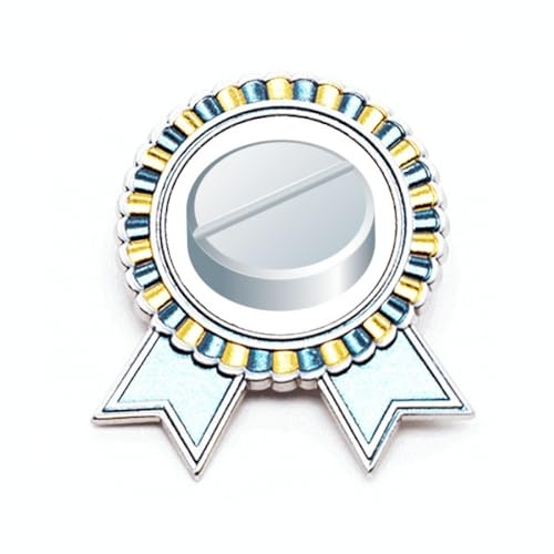 Médaille blanche pilule en métal M pour organiser vos soins