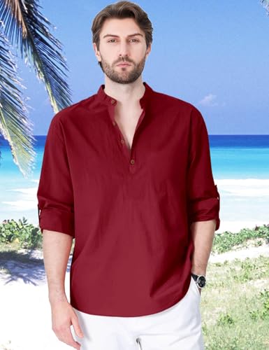 Image of Zombom Cotton Polyester Blend Solid Casual Regular Fit Mandarin /Chinese Collor Short Kurta Shirt for Men