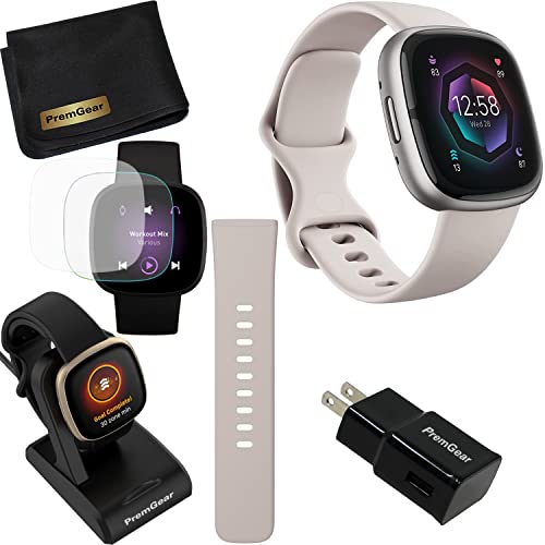 Fitbit Sense 2 Advanced Health and Fitness Smart Watch (Lunar Whi...