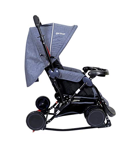 Image of Cloudie Baby Pram Cum Rocker 2 in 1 Rocking Baby Stroller and Pram for Baby|Kids|Infants|New Born|Boys|Girls of 0 to 3 Years|Capacity 15kg (Grey)