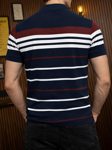 Image of Noble Monk Men's Regular Fit Polo Neck T-Shirt | Half Sleeve