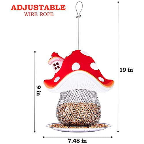 Solar Bird Feeders For Outdoors Hanging, 3.5Lb Capacity Wild Bird Feeder, Premium Metal Bird Feeders For Outside, Hanging Bird Feeder Automatic Color Changing, Birdfeeders Is Gift For Bird Lovers #TOP4
