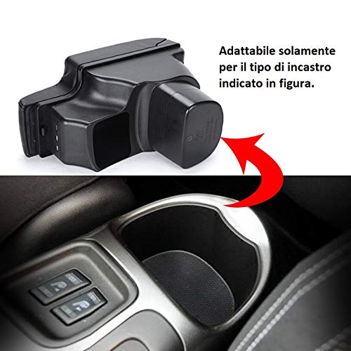 Bracciolo Centrale Per Nissan Juke 2010-2017 - Console Con 3 Porte USB E Cuciture Rosse - 3