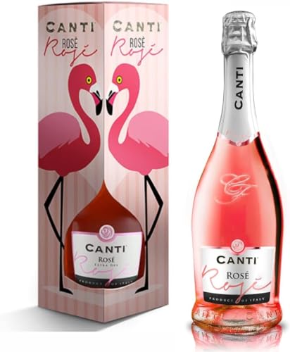 Canti - Spumante D.O.C. Cuvèe, Vino Espumoso Rosado Extra Seco 11%, Estuche Regalo, Uva Glera y Pinot Noir de Veneto, Sabor Fresco y Afrutado, 1x750 ml