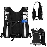 AOOSA Gilet Running Uomo Donna con 500ml Sacca Idrica, Zaino da Corsa Funzionale e Regolabile, Leggero, Traspirante con Inserti Riflettenti e Sistema di Idratazione per Sport All