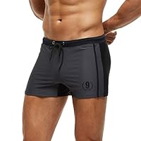 Arcweg Badehose Herren Eng Kurz Badeshorts mit Tunnelzug Schwimmhose Wassersport Kurze Hose UV Schutz Jungen Schwimmwear Schulschwimmen Grau XXL(EU