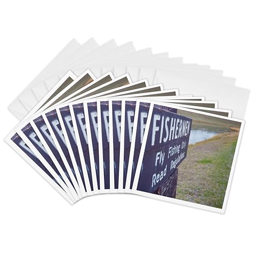 Cartes de vœux pêche à la mouche écriture facile format carré anti-gaspillage