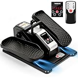 TABEKE Under Desk Elliptical Machine, Electric Ellipse Leg Exerciser for Senior with Remote Control & 12 Speeds, Portable Quiet Electric Seated Pedal Exerciser for Home with Display Monitor