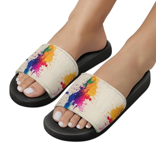 Pantoufles arc-en-ciel design amusant chausson doux mixte 37-46 - 5