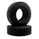 Pour Axial Pour SCX10 F350 Pour Tamiya 1/10 98mm 1.9 Pouces Pneus Roue Caoutchouc RC Pièces Roues Camion Voiture Chenille Roche RC Mise Niveau Modèles(2PCS)